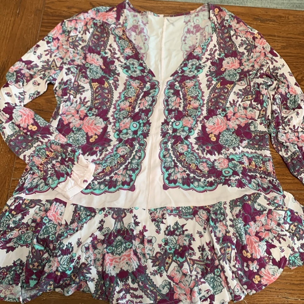 Free People Lovely Dreams Tunic Top Dress Women’s  Drop Waist Floral Size Medium - Picture 12 of 12